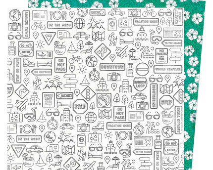 PAPEL P/SCRAPBOOK VACATION MODE DOBLE 12X12