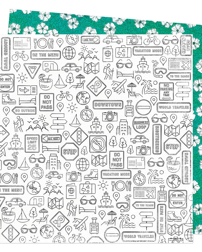 PAPEL P/SCRAPBOOK VACATION MODE DOBLE 12X12