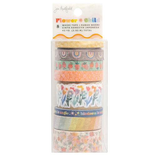WASHI TAPE FLOWER CHILD 8PC