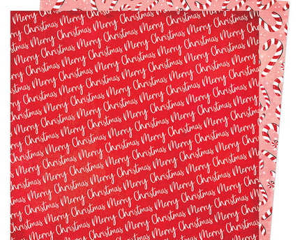 PAPEL P/SCRAPBOOK MERRY CHRISTMAS DOBLE 12X12