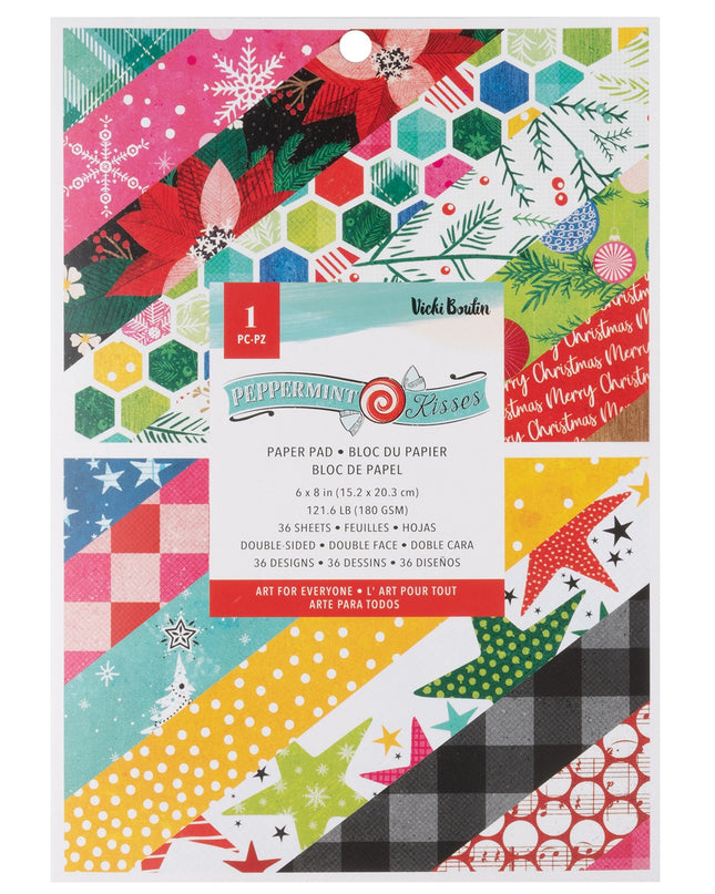 PAPER PAD PEPPERMINT KISSES 6"X6"