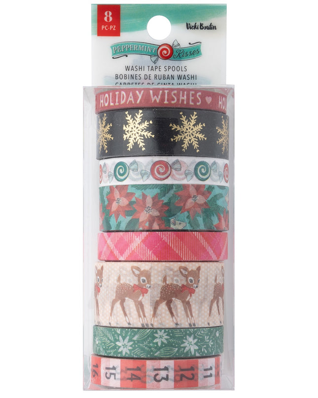 WASHI TAPE GOLD FOIL NAVIDAD 8PC