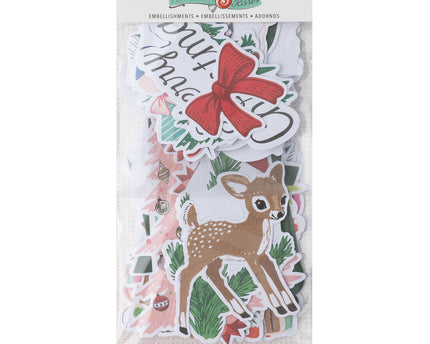 EMBELLISHMENT PEPPERMINT KISSES EPHEMERA 50PC