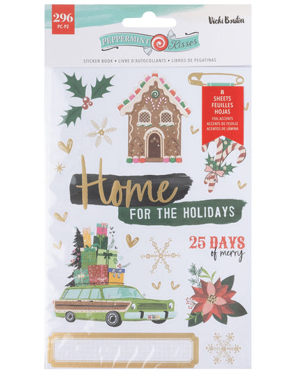STICKER PEPPERMINT KISSES GOLD FOIL  296PC