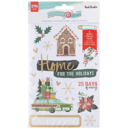 STICKER PEPPERMINT KISSES GOLD FOIL  296PC