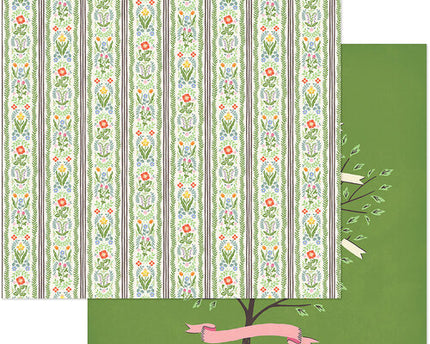 PAPEL PARA SCRAPBOOK ARBOL Y FLORES 12 X12