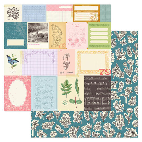 PAPEL PARA SCRAPBOOK MI COLECION FLORES  12 X 12