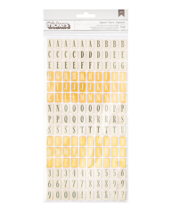 STICKERS ABC COLOR AMARILLO Y NEGRO