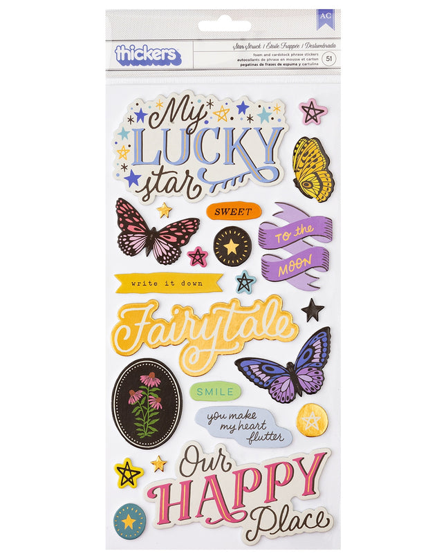 STICKERS STAR STRUCK GOLD FOIL 50PC