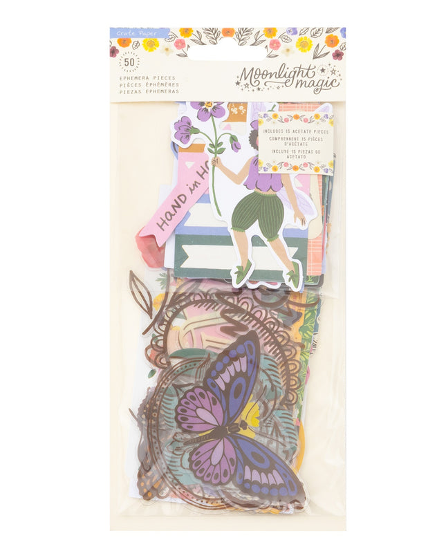 EMBELLISHMENT MOONLIGHT MAGIC EPHEMERA 50PC