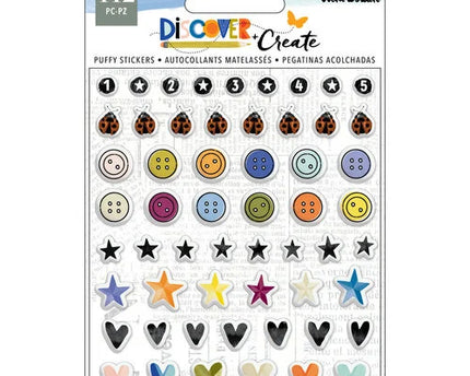 STICKERS EN TRES D DESCUBRE Y CREA 112 PC