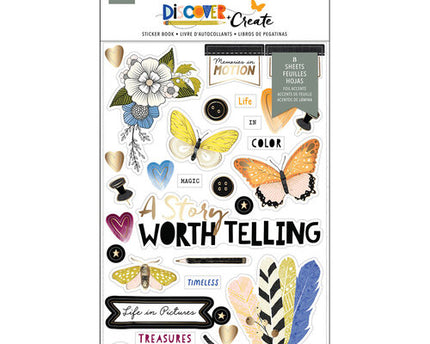STICKERS DESCUBRE Y CREA RELIVE DORADAS 379PC