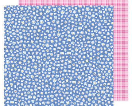 PAPEL PARA SCRAPBOOK TODO EL PASTEL FLORES AZULE