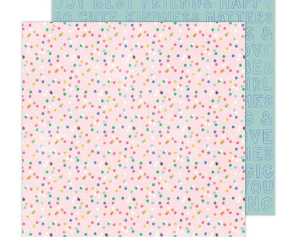 PAPEL P/SCRAPBOOK GIRL PUNTOS ROSADOS