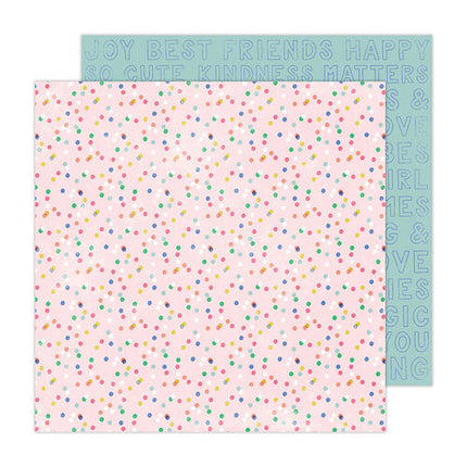 PAPEL P/SCRAPBOOK GIRL PUNTOS ROSADOS