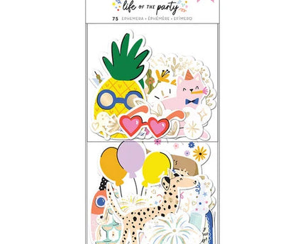 EMBELLISHMENT LIFE OF THE PARTY EPHEMERA GOLD FOIL 75PC