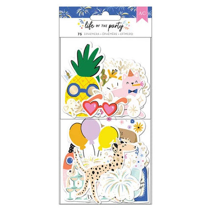 EMBELLISHMENT LIFE OF THE PARTY EPHEMERA GOLD FOIL 75PC