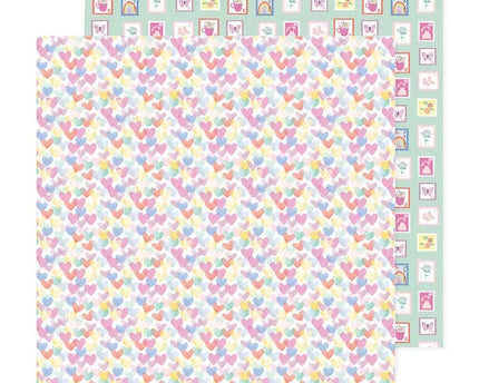 PAPEL P/SCRAPBOOK HAPPY HEART 12"X12"