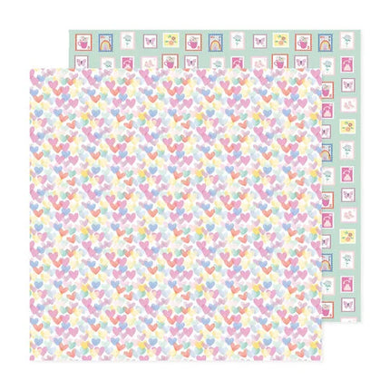PAPEL P/SCRAPBOOK HAPPY HEART 12"X12"