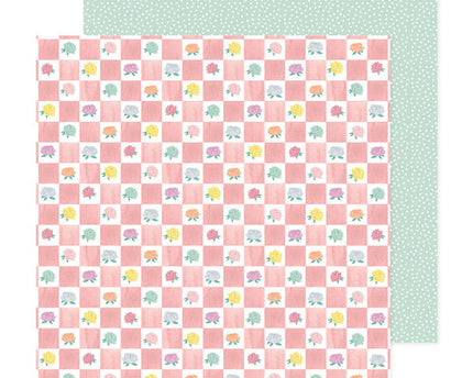 PAPEL P/SCRAPBOOK PLAYFUL PEONIES 12"X12"
