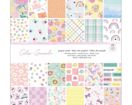 PAPER PAD 12"X12" RAINBOW AVENUE