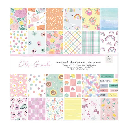 PAPER PAD 12"X12" RAINBOW AVENUE