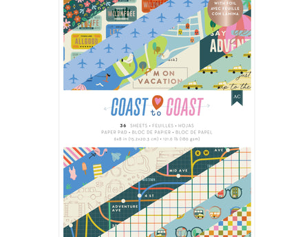BLOCK PAPEL P/SCRAPBOOK COAST COAST 6X8