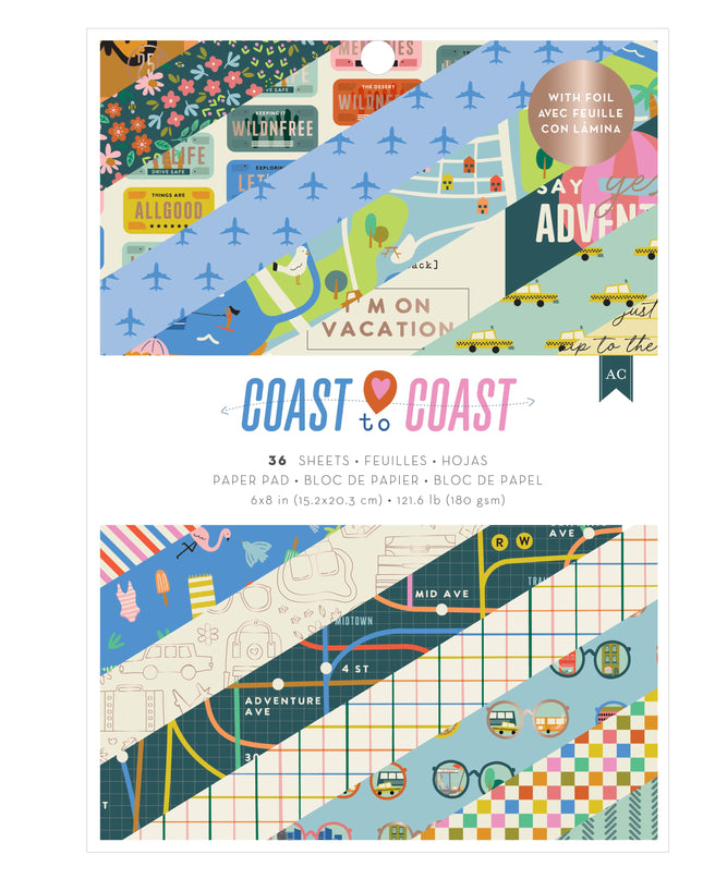 BLOCK PAPEL P/SCRAPBOOK COAST COAST 6X8