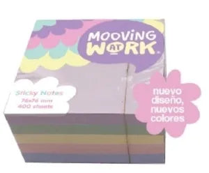 NOTAS ADHESIVAS MOOVING PASTEL 400h 76x76 MULTICOLOR