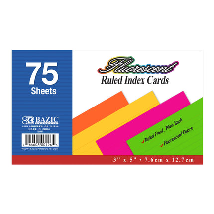 INDEX CARD RAYADA 3X5 NEON BAZIC