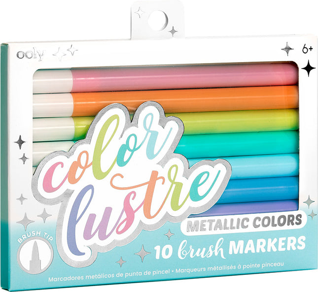 MARCADORES METALICOS COLOR LUSTRE PUNTA PINCEL 10 UND