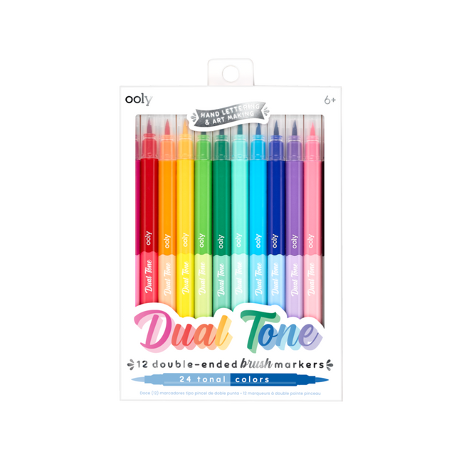 MARCADORES TIPO PINCEL DOBLE PUNTA 12 UND