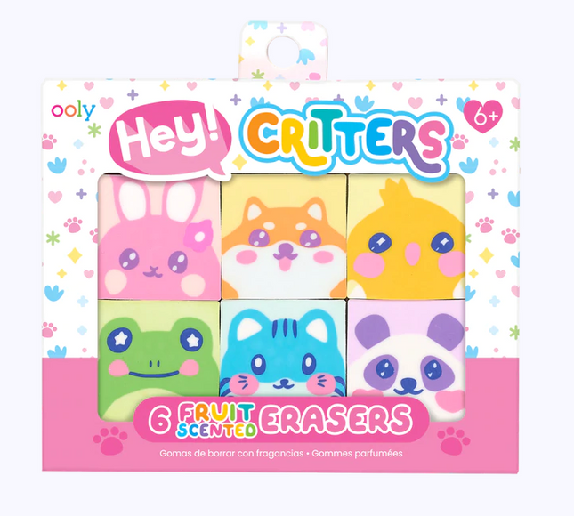 SET DE BORRADORES ANIMALITOS CRITTERS 6 PIZ