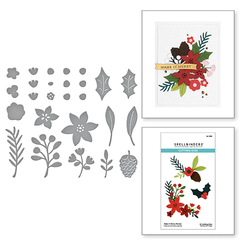 DIES MAKE IT MERRY FLORAL S4-1288