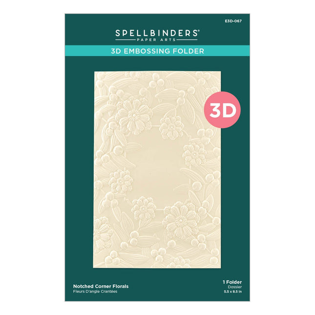EMBOSSING NOTCHED CORNER FLORAL E3D-067