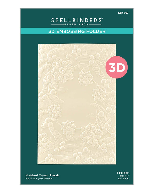 EMBOSSING NOTCHED CORNER FLORAL E3D-067