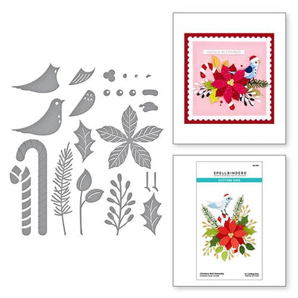 DIES CUTS CHRISTMAS BIRD POINSETTIAS