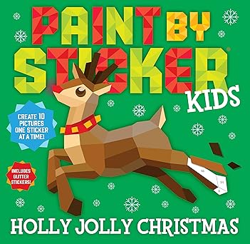 LIBRO PAINT BY STICKER KIDS HOLLY JOLLY CHRISTMAS