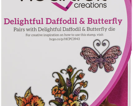 SELLO ADHESIVO DELIGHTFUL DAFFODIL & BUTTERFLY 3 PCS