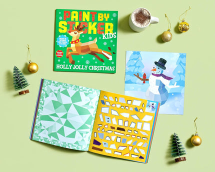 LIBRO PAINT BY STICKER KIDS HOLLY JOLLY CHRISTMAS