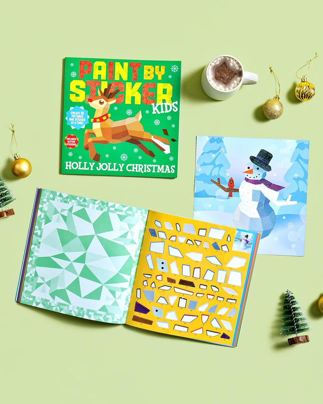 LIBRO PAINT BY STICKER KIDS HOLLY JOLLY CHRISTMAS