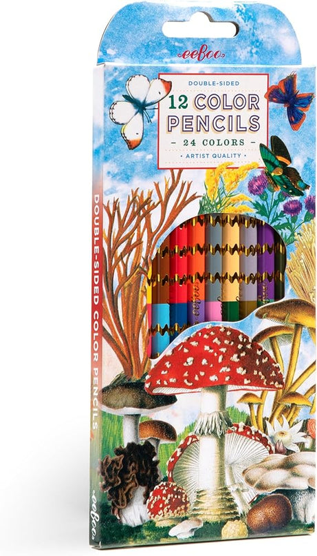 LAPICES MUSHROOM 12 DOUBLE SIDED COLOR
