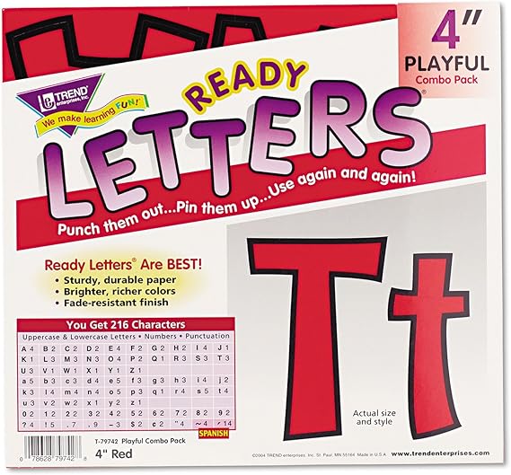 LETRAS  #4 ROJAS PLAYFUL