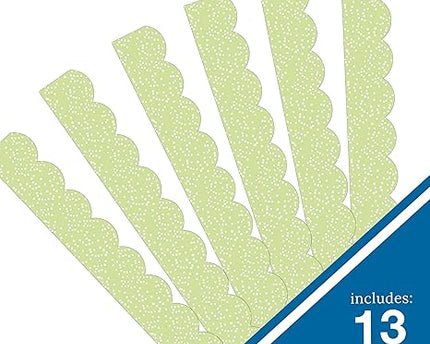 BORDERS LIGHT GREEN WITH DOTS SCALLOPED