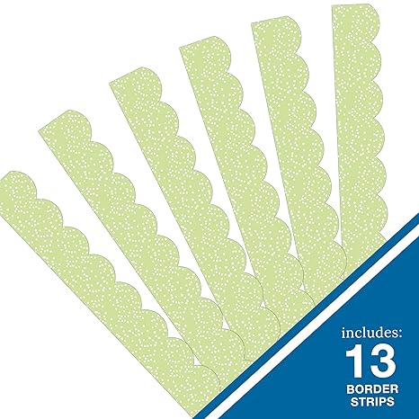 BORDERS LIGHT GREEN WITH DOTS SCALLOPED