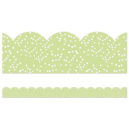 BORDERS LIGHT GREEN WITH DOTS SCALLOPED