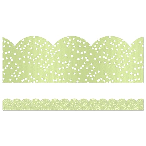 BORDERS LIGHT GREEN WITH DOTS SCALLOPED