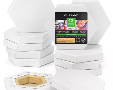 CANVAS CON MARCO MADERA HEXAGONAL 2" ARTEZA