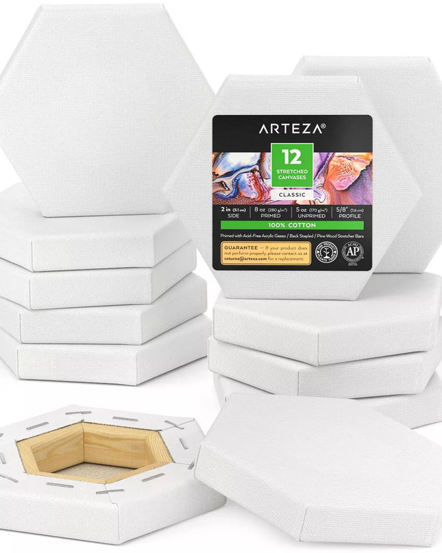 CANVAS CON MARCO MADERA HEXAGONAL 2" ARTEZA