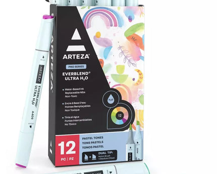 MARCADORES PUNTA DOBLE PASTELS 12UND